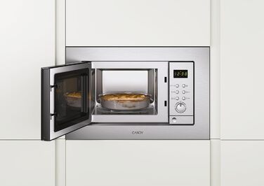 Вбудована мікрохвильова піч Candy MIC 20 EX з грилем, 20 л, 800 Вт, металевий корпус з нержавіючої сталі
