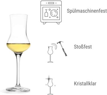 Набір келихів Stölzle Lausitz Grappa 6 шт, 90 мл для бренді, лікеру, граппи. Келихи зі ніжкою, преміум-якість, можна мити в посудомийній машині