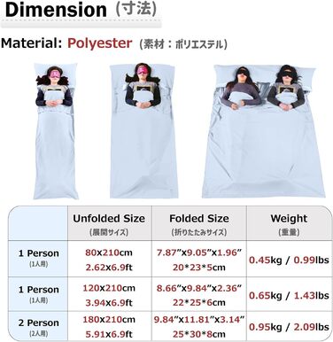 Azarxis Cotton Sleeping Bag, Lightweight and Comfortable, Summer Travel Sleeping Bag, Inner Sleeping Bag for Backpacking, Hostels and Mountain Huts