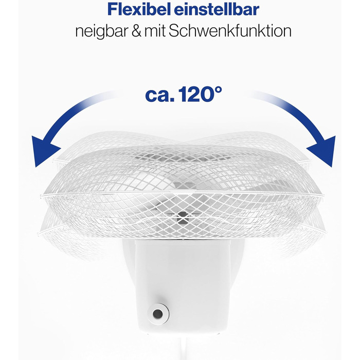 Вентилятор Clatronic VL 3601: тихий настільний вентилятор з регулюванням, діаметр 23 см, 30W