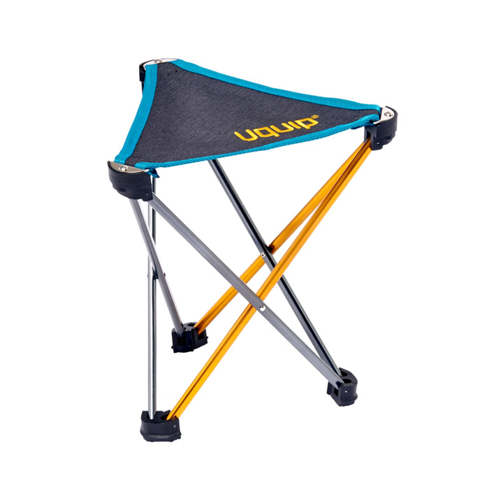 Стілець для кемпінгу Uquip Trinity M Mini – легкий, триногий, 150 кг, блакитний/жовтий, середній