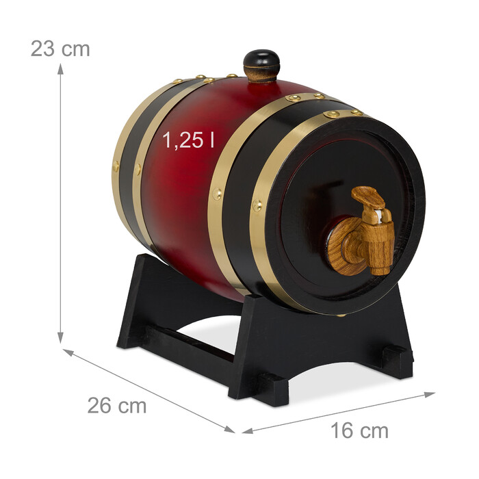 Relaxdays Whiskey Barrel Wood 1.25 Liter