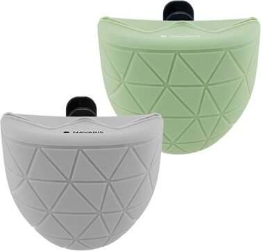 Набір силіконових мішечків для корму Navaris для собак (2 шт.) - мішечки для ласощів, сухого та вологого корму з кліпсою та магнітом - сірий & червоний (зелений/сірий)