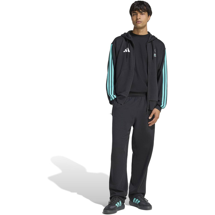 Чоловіча толстовка-худі adidas Mercedes-AMG Petronas Formula 1 Team DNA на блискавці, чорна/м'ятна, розмір L