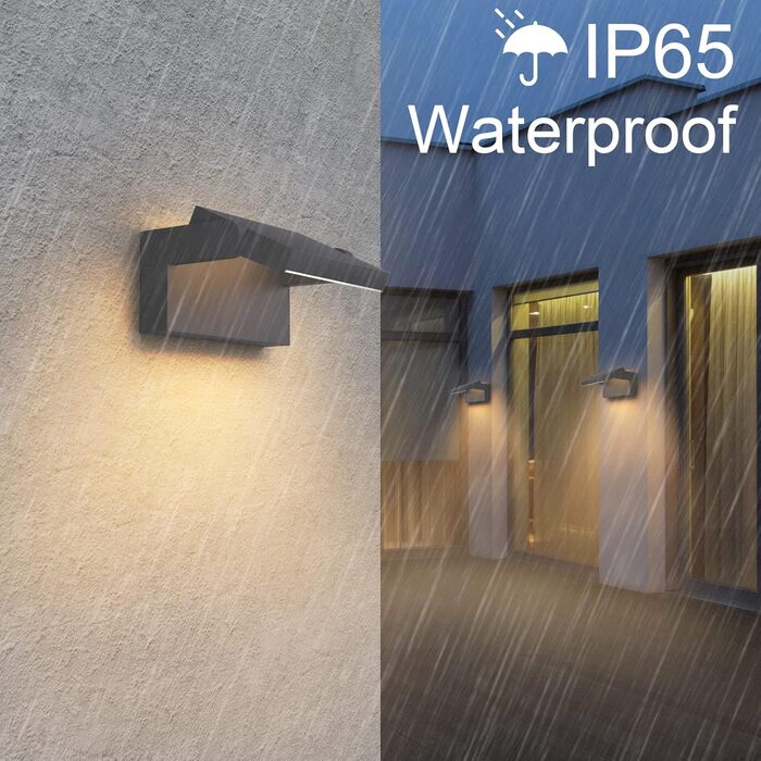Зовнішня LED-стінна лампа Klighten 24W, IP65, 1500 Lumen, 3000K, Anthrazit