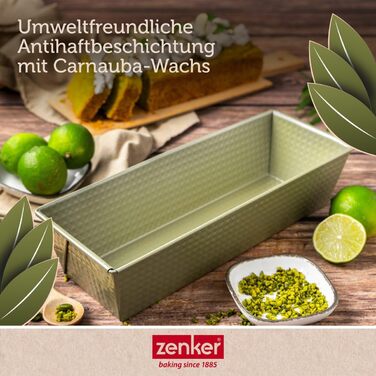 Форма для випікання Zenker Green Vision Ø 20 см з високим бортиком – сталева, зелена, антипригарна, прямокутна