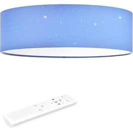 Navaris LED Ceiling Light - Dimmable Color Temperature Change Remote Control - 22W Starry Sky - Living Room Lamp Bedroom Ceiling Lamp Children's Room Lamp Ceiling (40cm, Light Blue)