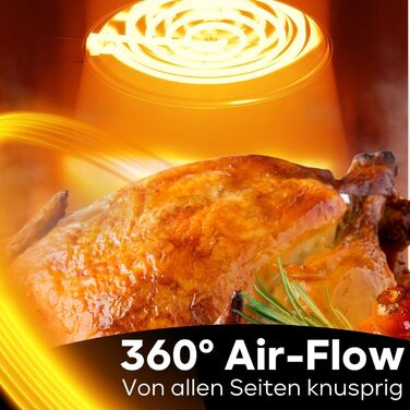 Фритюрниця ProfiCook® Heißluft XXL 8л з нержавіючої сталі | Airfryer з 7 програмами | Модель 2024