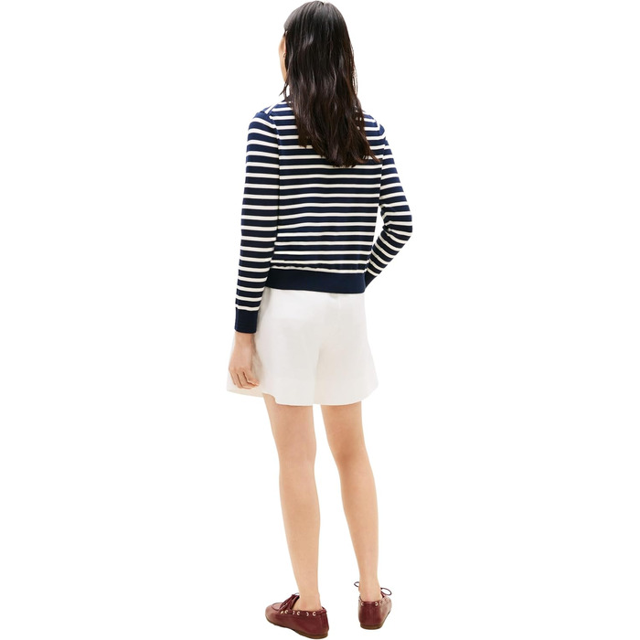 Кардиган жіночий Tommy Hilfiger Jersey Fine з ґудзиками, темно-синій (Dark Night Navy/Ivory Petal Stp), розмір S