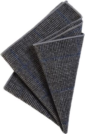 Метелик DonDon чоловічий, бавовняний, в клітку (синьо-чорно-сірий), з нагрудною хустинкою 23x23 см, стиль твід