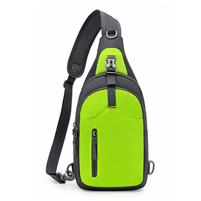 Чоловіча нагрудна сумка-рюкзак на плече, Crossbody Bag для активного відпочинку, спорту та прогулянок з собакою (Зелена)