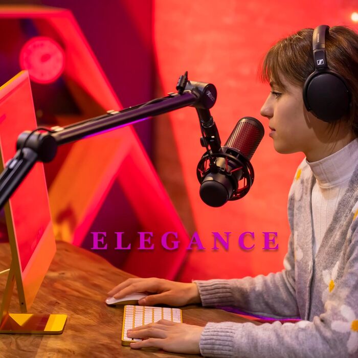 Кріплення для мікрофона IXTECH: сумісне з HyperX Quadcast, Rode, Shure SM7B, Blue Yeti. Настільний штатив для студійного мікрофона, подкастингу, стримінгу. Елегантна модель, високий профіль