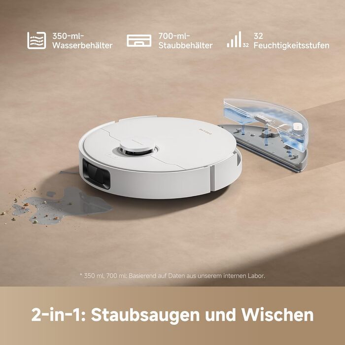 Робот-пилосос Dreame D10 Plus Gen 2 з функцією миття, автоматичним випорожненням, LiDAR-навігацією, потужністю 6000 Па та акумулятором на 285 хвилин