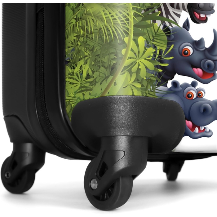 Дитячий валіза-роликовий колір зелений та білий з ім'ям, 55x40x20см, ручна поклажа, валіза для хлопчика з принтом 'РеннАвто', легкий, персоналізований