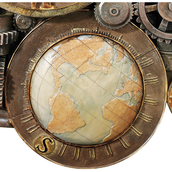 Design Toscano Sculptural Wall Clock, Dimensions: 5 x 15 x 44.5 cm