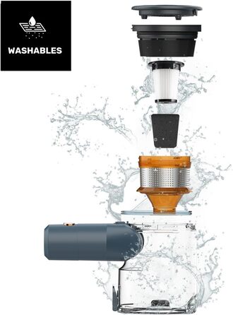 Електричний акумуляторний підмітач Taurus HVCA72592B, блакитно-сірий, з хромованою та мідною фурнітурою