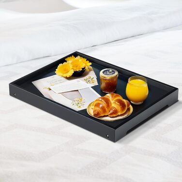 Двопакетний столик-піднос з регульованими ніжками з бамбука для їжі в ліжку, кухні, сервірування, ноутбука (білий, чорний)