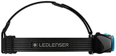 Налобний ліхтар Ledlenser MH7, 600 Люмен, акумуляторний, LED, чорний/синій, фокусування, до 60 годин роботи, червоне світло, робота на 2xAA батарейках, захист від випадкового ввімкнення, для туризму та активного відпочинку