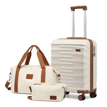 Набір валіз Sea Choice 5 в 1: ABS, Trolley, Gepäckset, велика місткість, ручна поклажа з TSA-замком, 1 сумка, 1 косметичка, колір: Matcha Grün