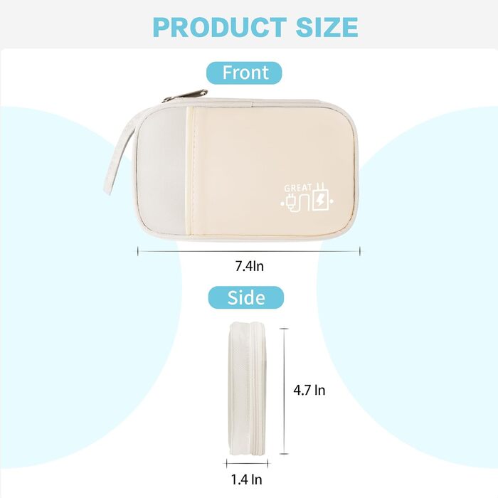 Органайзер для кабелів та аксесуарів для подорожей та роботи - Double Layer Beige