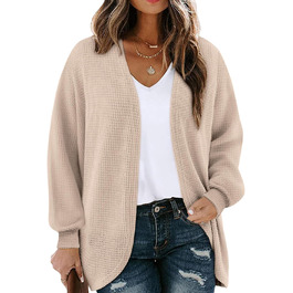 Жіночий кардиган Strickjacke: довгий, осінній, з V-подібним вирізом, весняний, елегантний, легкий, стильний, хакі, розмір L