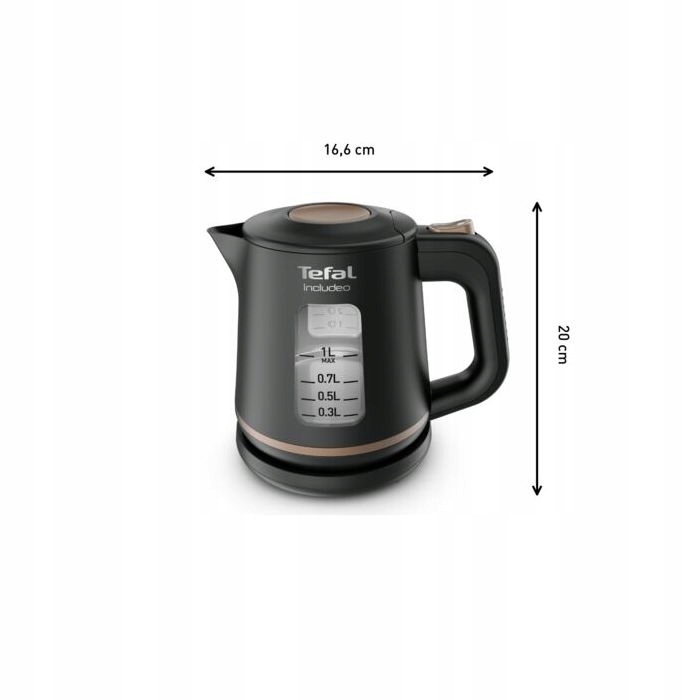 Електричний чайник Tefal KI533811, 2400 Вт, 1 л, чорний