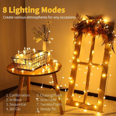 Гірлянда світлодіодна BrizLabs Globe, 10 м, 200 LED, RGB, 8 режимів, для декору інтер'єру та екстер'єру, тепле світло