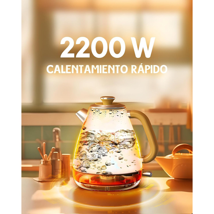 Hazel Quinn Kettle Retro Vintage Design Stainless Steel, BPA-Free, Automatic Shut-Off, Water Temperature Indicator, Strix Controller, Boil-Dry Protection, 2200 W, Floral Print