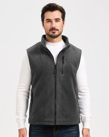 Обогріваючий жилет для чоловіків SZNX з Powerbank – 6 зон нагріву, USB, 3 режими температури, для зими, сірий (L)