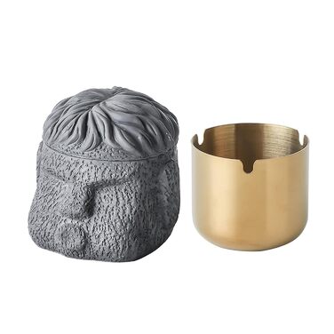 Відро для сміття на вулицю та балкон, герметичне, як стильний декор. Підходить для бетону та нержавіючої сталі (чорний). (Сірий - C, L)