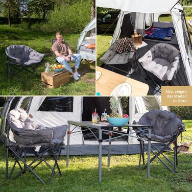 Крісло для кемпінгу Skandika Moonchair XL/Mala, блакитне | Складне крісло з міцним сталевим каркасом | Для відпочинку на природі, в саду, на балконі, у подорожах