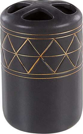 Набір аксесуарів для ванної кімнати Beliani Elegantes (5 шт.) з кераміки чорного/золотого кольору Lanco