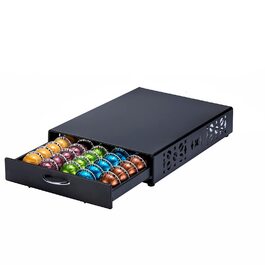 Тримач для капсул Nespresso Vertuo, 50 капсул, чорний, скляна рамка