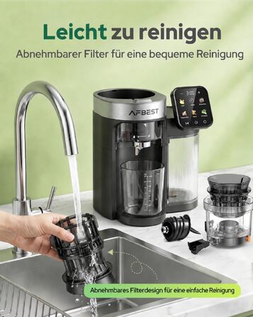 Повільна соковижималка 3-в-1 Slow Juicer з XL-завантажувальним отвором 155 мм, сіра