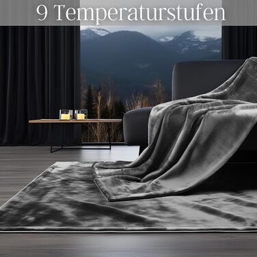 Електрична ковдра Steinborg з підігрівом, 180x130 см, 9 температурних режимів, таймер, пульт ДУ, прання 30°C