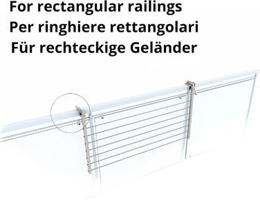 Сушарка для білизни Foxydry Duo для балкона, тераси та перил, біла, 102 см, нержавіюча сталь/алюміній