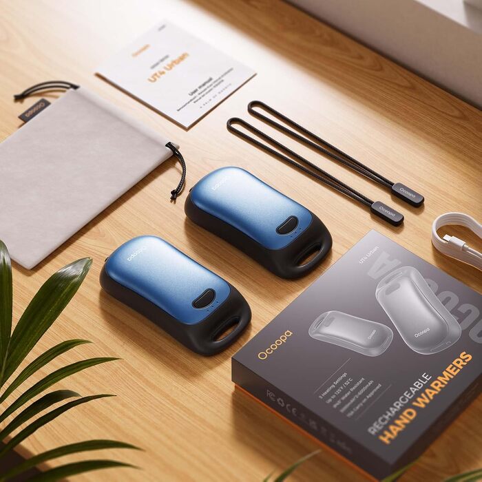 Електричні грілки для рук OCOOPA, 2 шт., водонепроникні IP45, ергономічні, 18 годин тепла, портативні, для відпочинку на природі, гольфу, кемпінгу, міського використання, Marineblau (темно-синій)