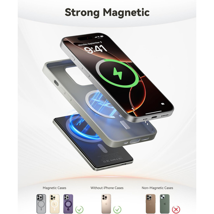 Powerbank Kuulaa Magsafe 5000mAh PD 20W: Тонкий магнітний павербанк для iPhone 15/14/13/12, Titanium