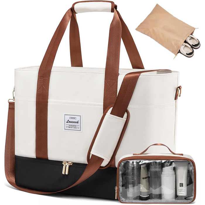 Сумка-рюкзак LOVEVOOK для жінок, 42L: водонепроникна дорожня сумка-мішок з відділенням для взуття, ідеальна для подорожей, спортзалу, пологів та Ryanair