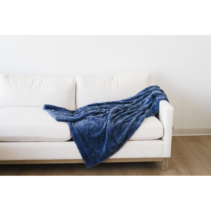 М'яка тепла, елегантна, затишна декоративна ковдра з штучного хутра (однотонна, сіра, розмір L 127 x 152,4 см)