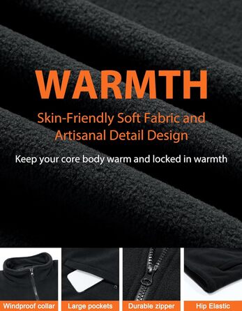 Loowoko Тепла жилетка для чоловіків та жінок з підігрівом, флісова, без акумуляторів, 3 температурні режими, 6 зон нагріву, пральна, для роботи на відкритому повітрі, мотоцикла, прогулянок, чорна, M