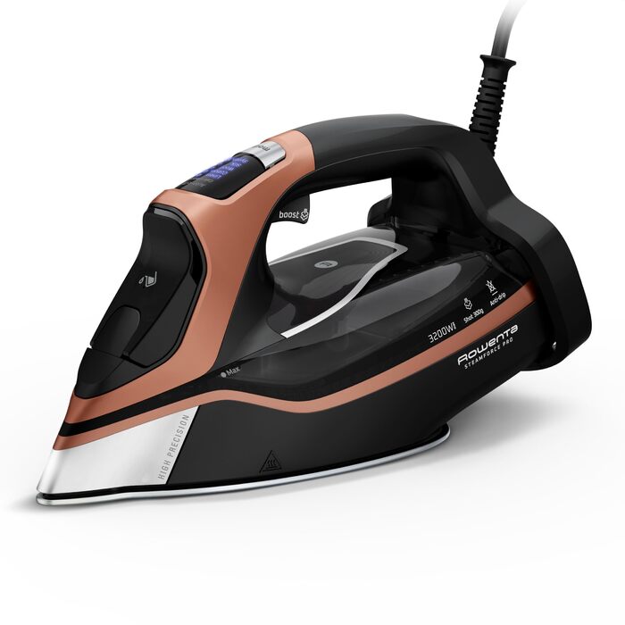 Rowenta Steamforce Pro: Пароочищувач для одягу, 3200 Вт, 75 г/хв, Anti-Kalk, чорний/мідний, DW9520D1
