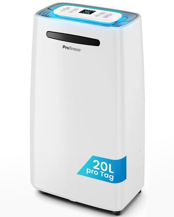 Про Breeze - відбійник повітря 20 л/24 год. Підходить для приміщень до 30 м². 4 режими роботи, цифровий дисплей, шланг для зливу, функція сушіння білизни, таймер. Захист від вологи та плісняви.