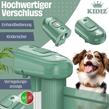 Захист для сходів KIDIZ® - розтяжний захист для дітей та домашніх тварин | Сітка-захист для сходів та дверей | З кріпленням до підлоги та аксесуарами для монтажу (0-180 см, Зелений)