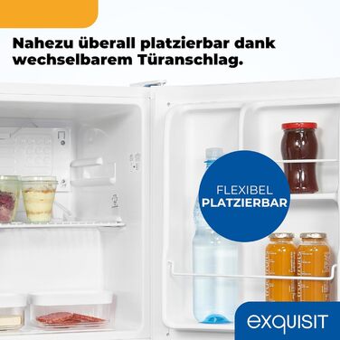 Exquisit KB505-V-040E: Міні-холодильник Exquisit 40л, білий, ширина 45 см, висота 51 см, двері відкидні, без морозильної камери