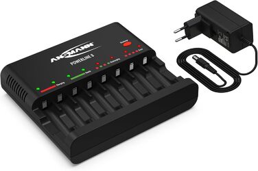 Інтелектуальний зарядний пристрій Powerline 8 для акумуляторів AA/AAA з LED-дисплеєм, дефекторозпізнаванням та захистом від перезаряду