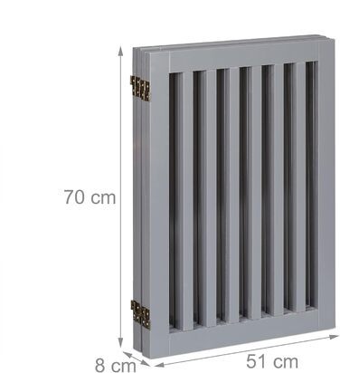 Захисне ворота Relaxdays для собак, розкладне, сіре (70 x 207 см)