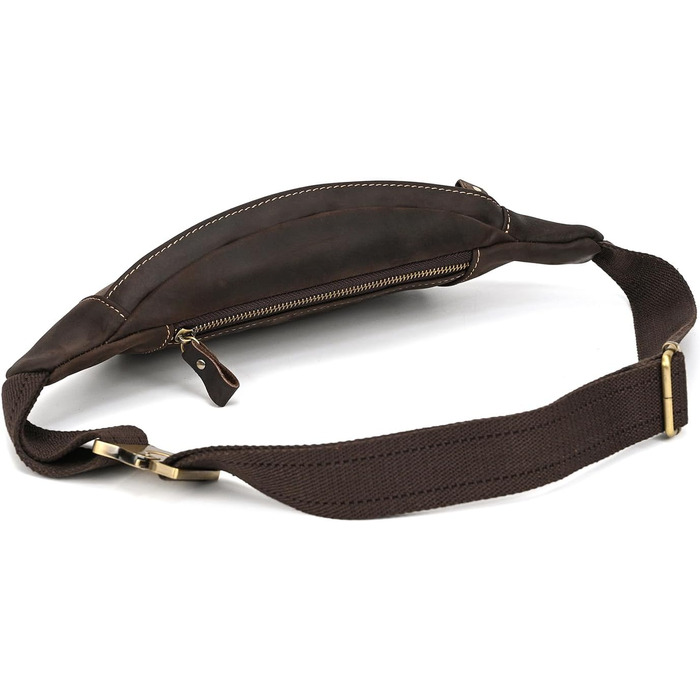 Чоловіча поясна сумка з натуральної шкіри LUUFAN, темно-коричнева (1034)