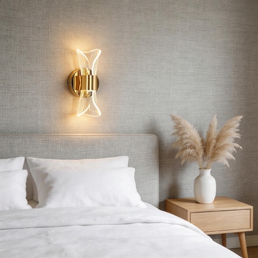 Золотий настінний LED-світильник (бра) з функцією диммування
