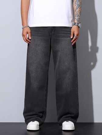 Чоловічі джинси Zewool Baggy Y2K чорні, широкі, вільні, стиль Hip Hop, розмір M